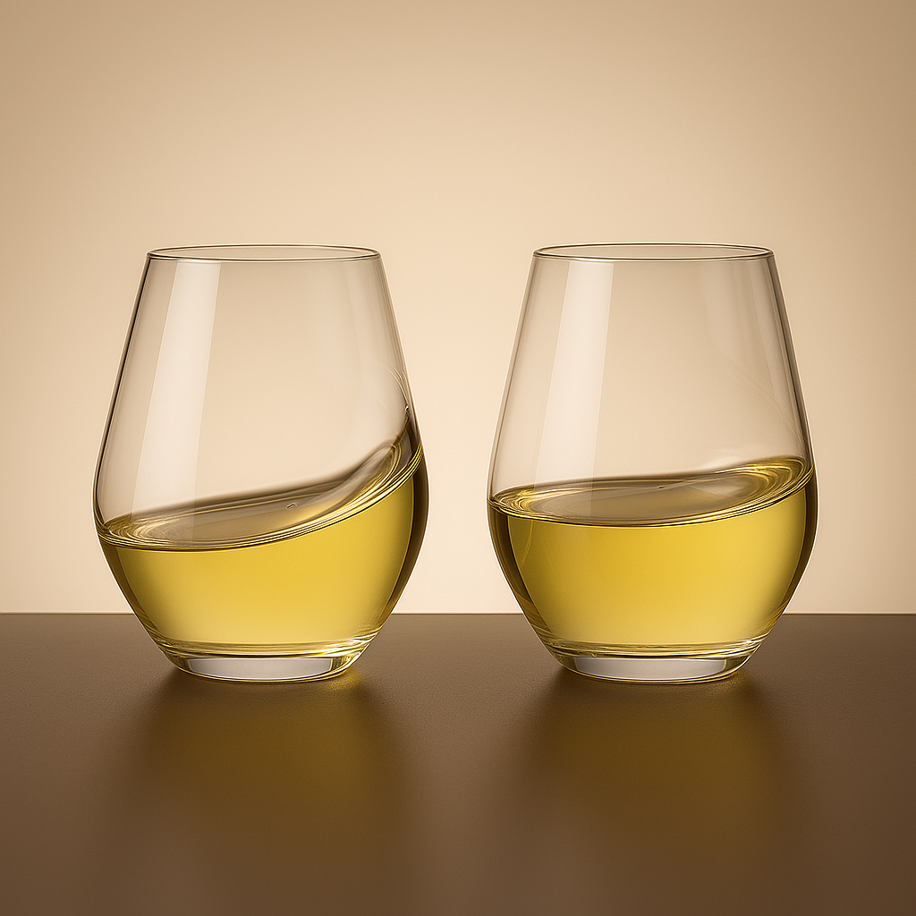 Pair of Stemless Wine Glasses