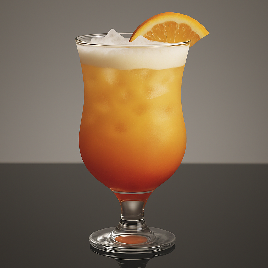 Sunset Hurricane Cocktail Glass