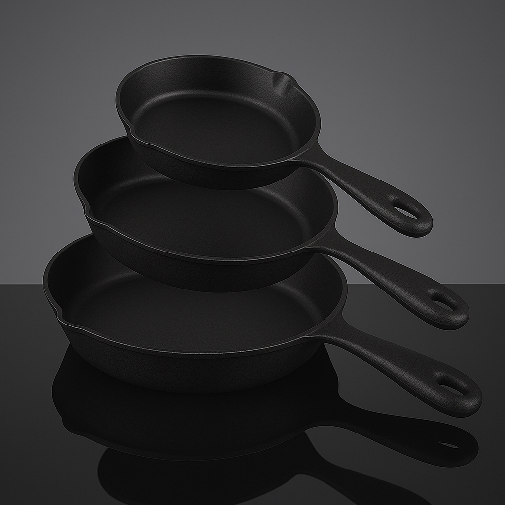 Cast Iron Set – 6", 8", and 10" Skillets