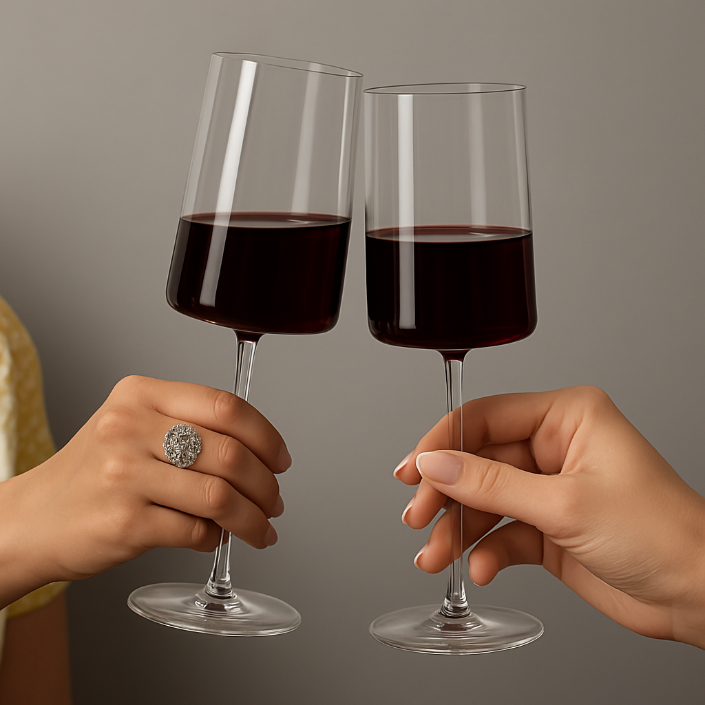 Pair of Square Wine Glasses
