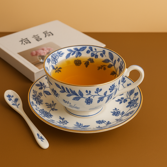 Blue Flowered Tea Set