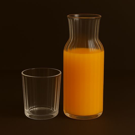 Ridged Glass Pitcher set