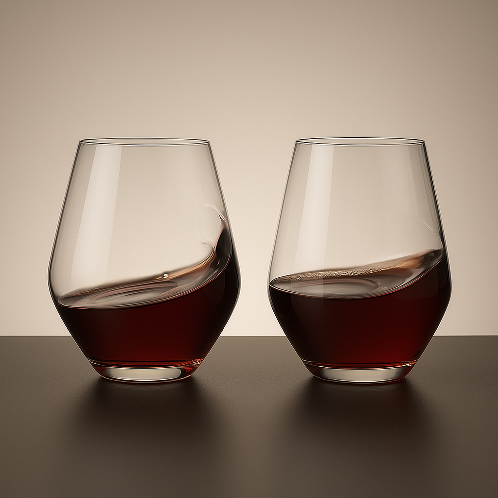 Pair of Stemless Wine Glasses