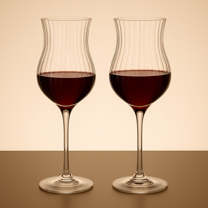 Pair of Striped Wine Glasses