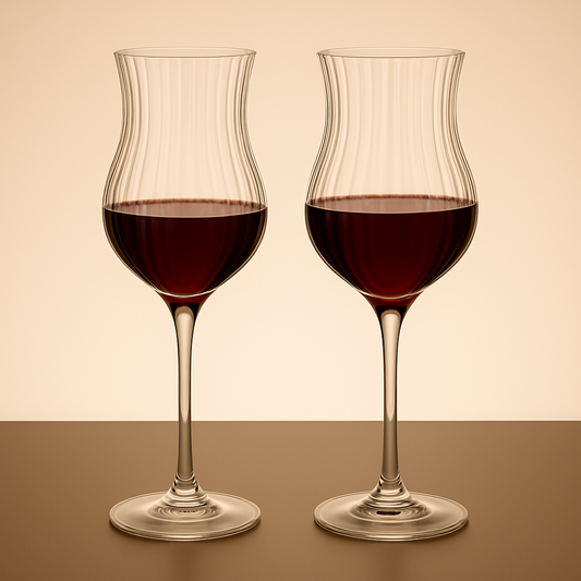 Pair of Striped Wine Glasses