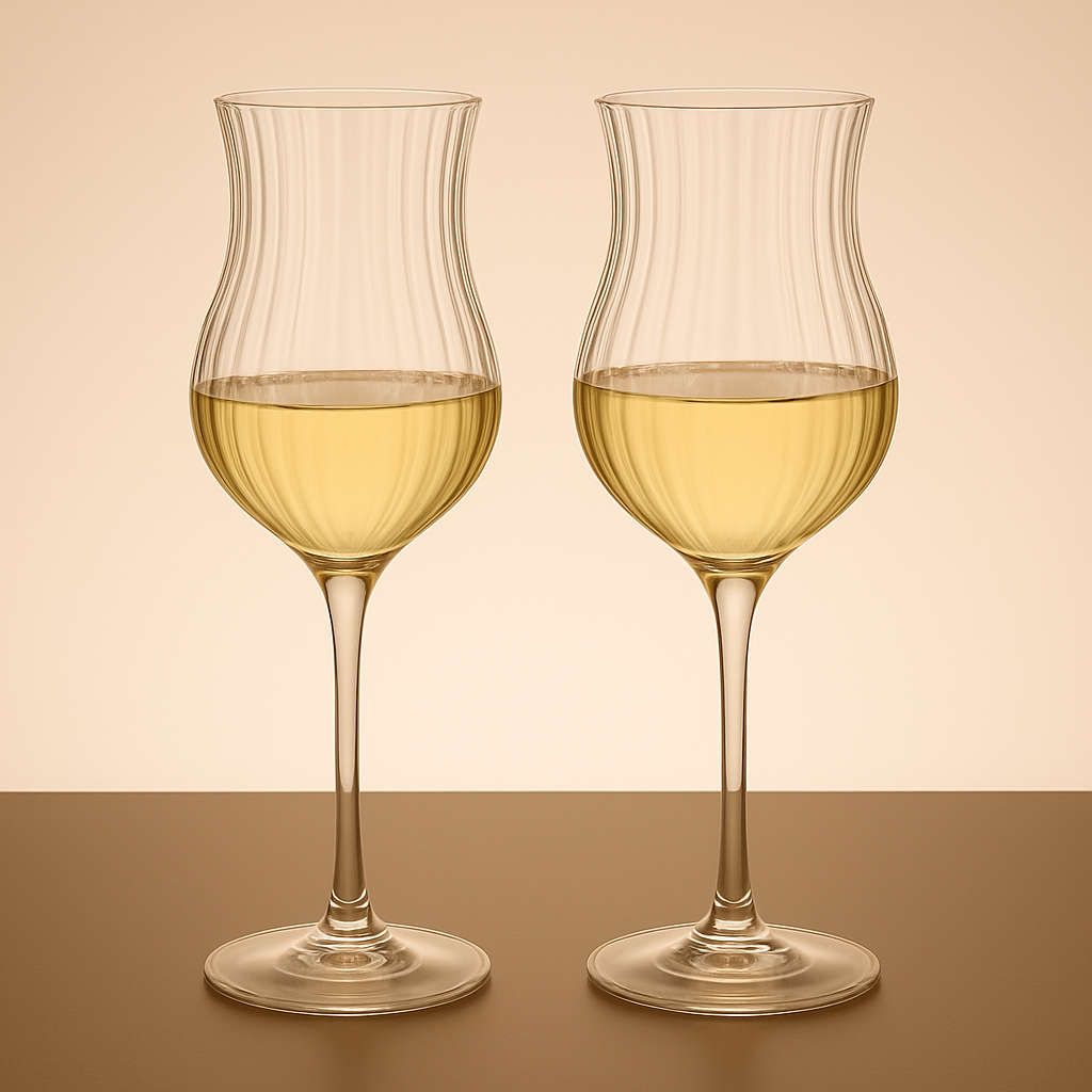 Pair of Striped Wine Glasses