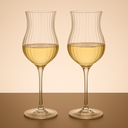 Pair of Striped Wine Glasses