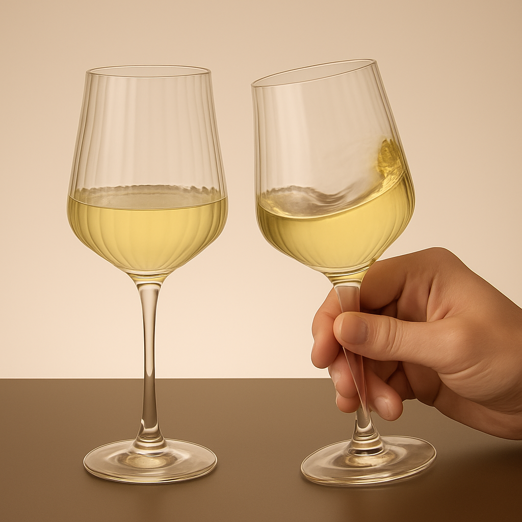 Pair of Striped Wine Glasses
