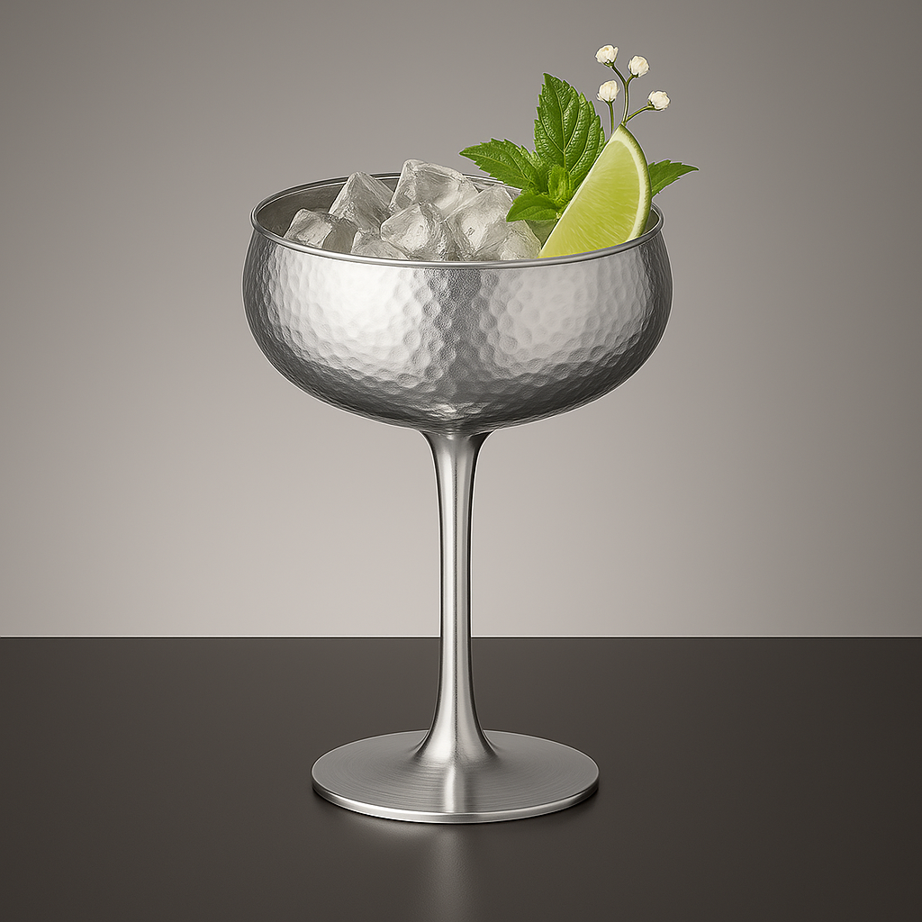 Stainless Steel Silver Cocktail Glass