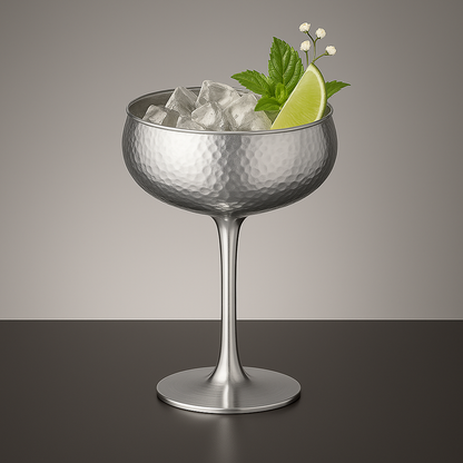 Stainless Steel Silver Cocktail Glass
