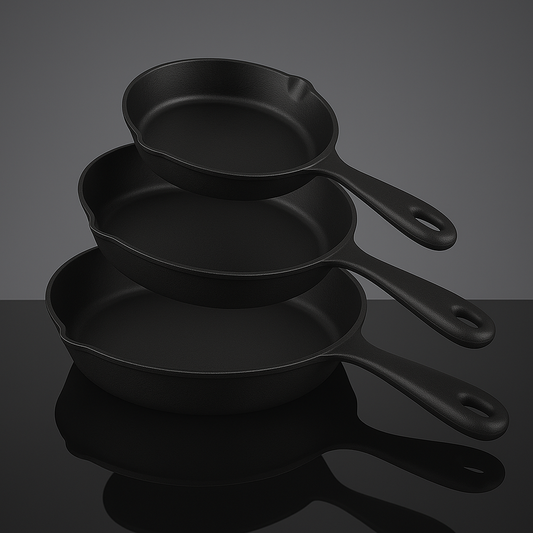 Cast Iron Set – 6", 8", and 10" Skillets